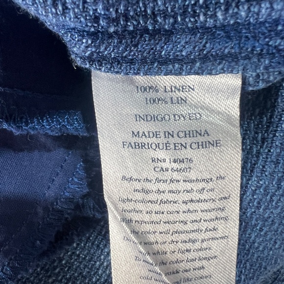 Faherty linen Blue Basketweave Hana dress - Picture 10 of 11